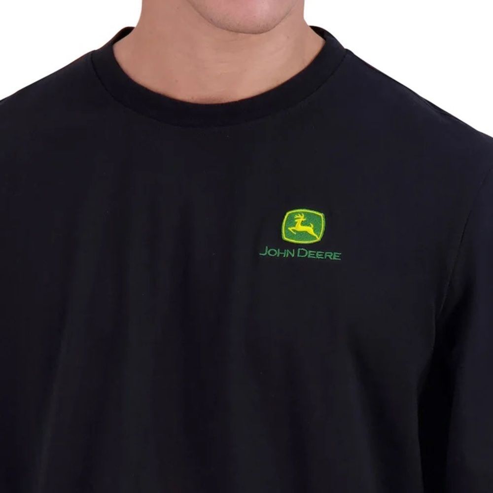 NEW John Deere Men's Black Long Sleeve Tee